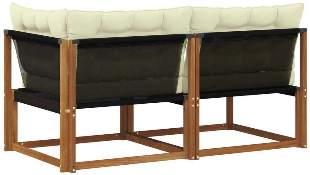 2 vnt. Vidurinė ir kampinė sofa Kietos akacijos mediena