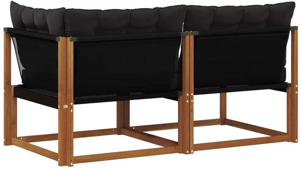 7 vnt. Lauko vidurinė ir kampinė sofa Kietos akacijos mediena