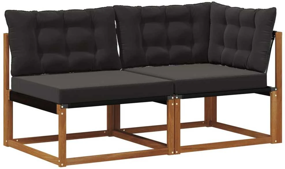 7 vnt. Lauko vidurinė ir kampinė sofa Kietos akacijos mediena