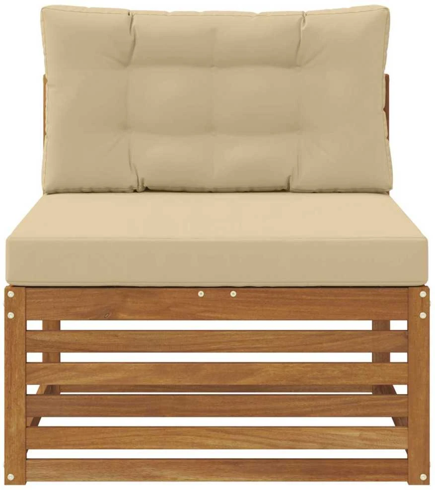 Lauko vidurinė sofa Kietos akacijos mediena Natūrali