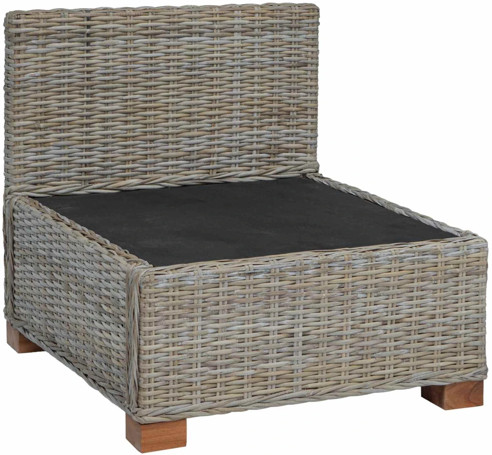 Vidurinė sofa su pagalvėlėmis GENDT Natūralus pintas Kubu pilka