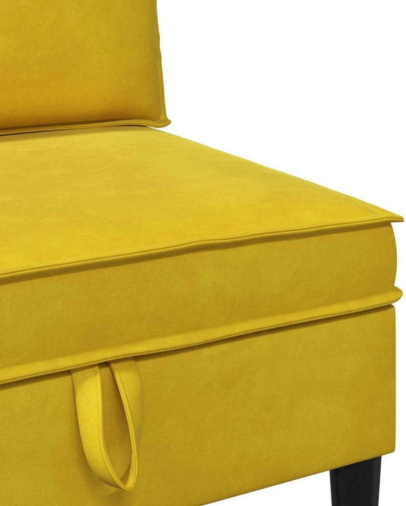 Vidurinė sofa su saugykla Geltona Aksomas