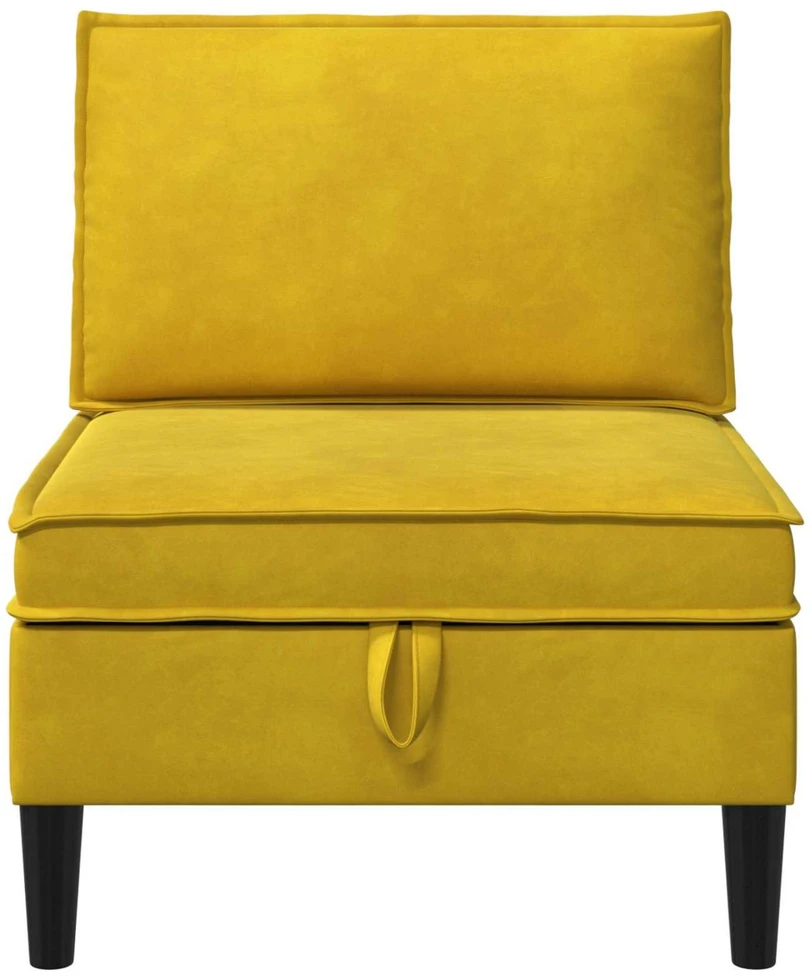 Vidurinė sofa su saugykla Geltona Aksomas