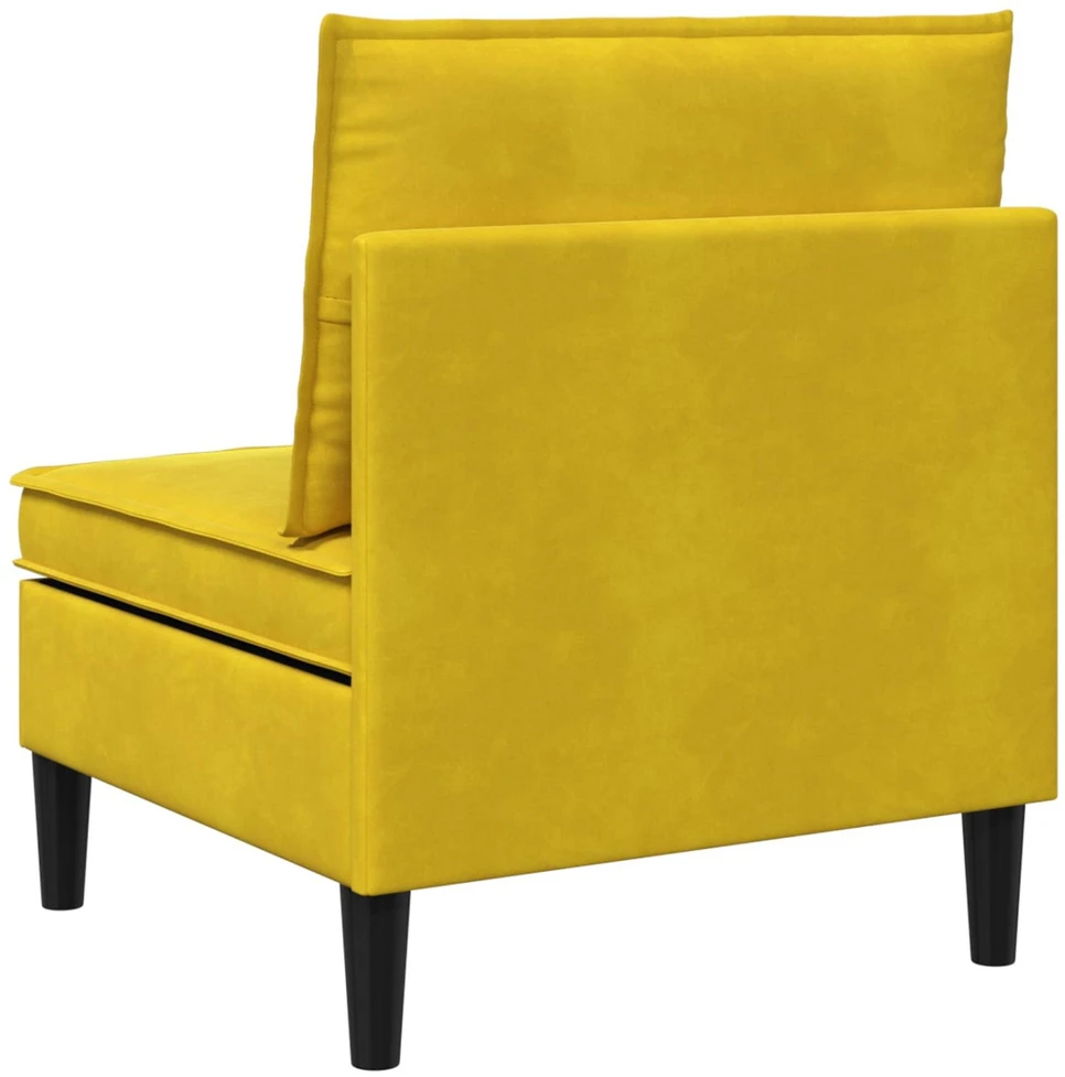 Vidurinė sofa su saugykla Geltona Aksomas