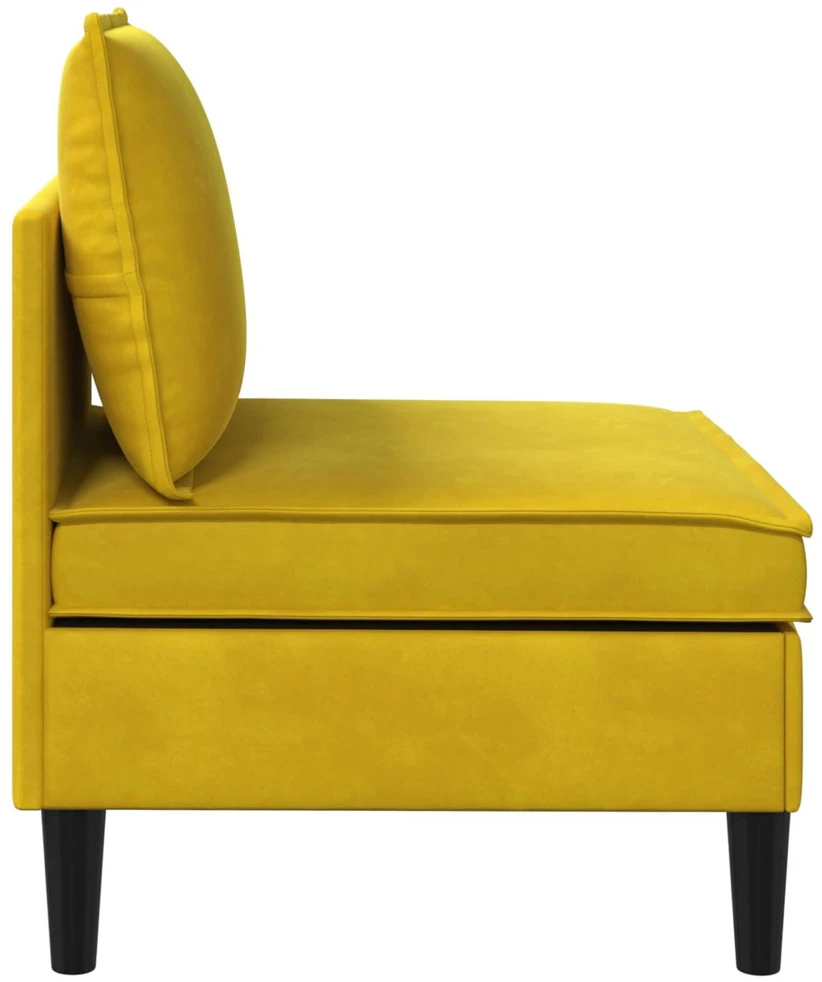 Vidurinė sofa su saugykla Geltona Aksomas