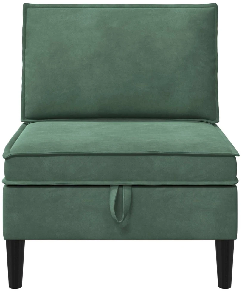 Vidurinė sofa su saugykla Jūrinė žalia Aksomas