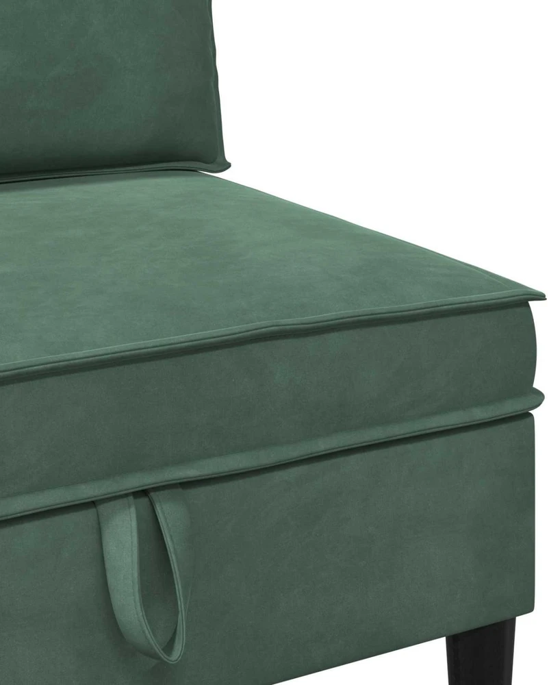 Vidurinė sofa su saugykla Jūrinė žalia Aksomas