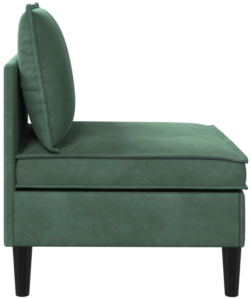 Vidurinė sofa su saugykla Jūrinė žalia Aksomas