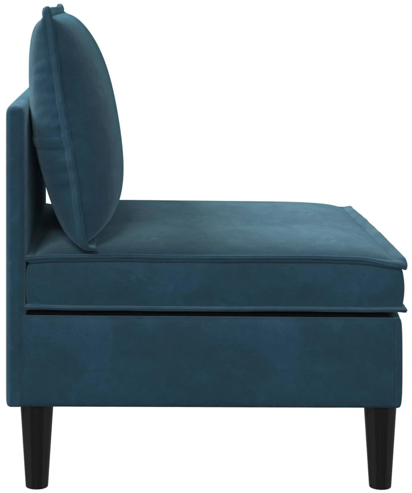 Vidurinė sofa su saugykla Mėlyna Aksomas