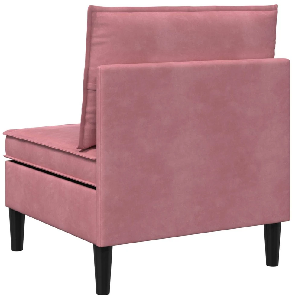 Vidurinė sofa su saugykla Rožinė Aksomas