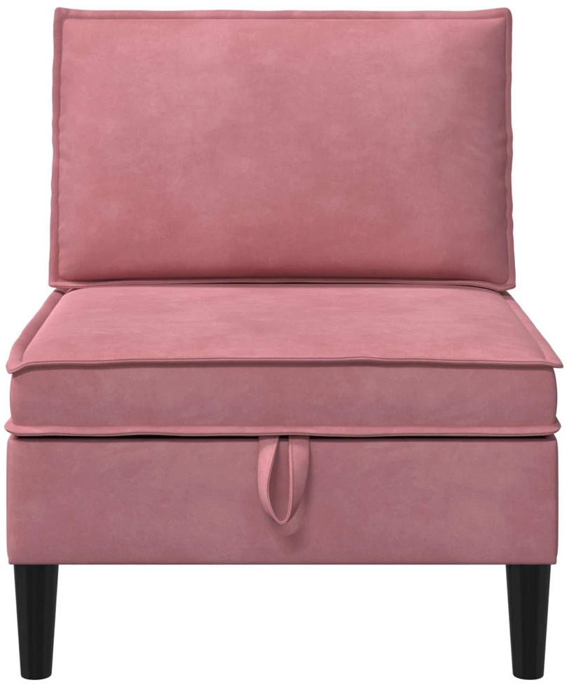 Vidurinė sofa su saugykla Rožinė Aksomas