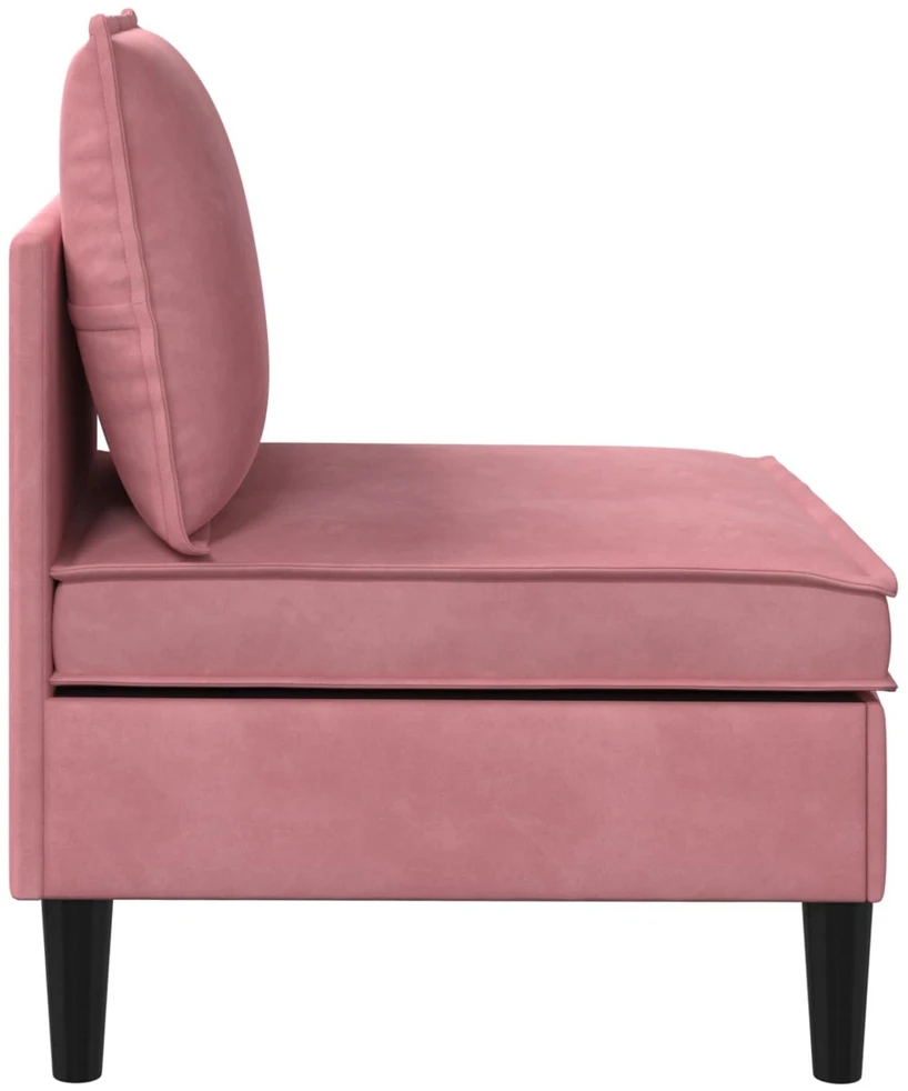 Vidurinė sofa su saugykla Rožinė Aksomas