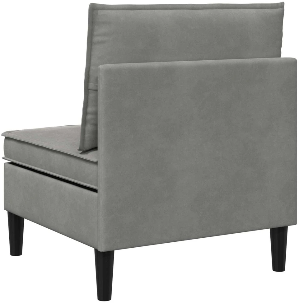Vidurinė sofa su saugykla Šviesiai pilka Aksomas