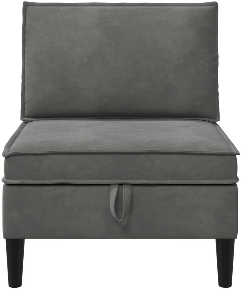 Vidurinė sofa su saugykla Tamsiai pilka Aksomas