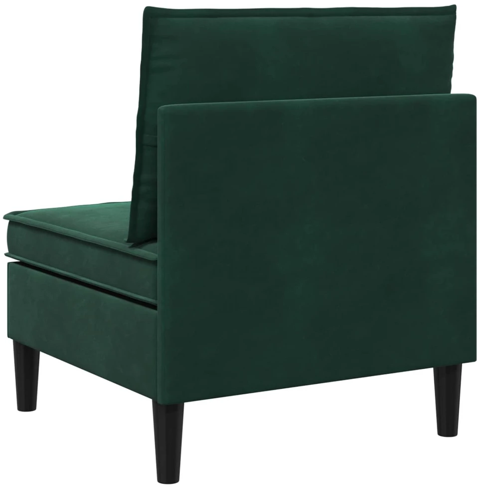 Vidurinė sofa su saugykla Tamsiai žalia Aksomas