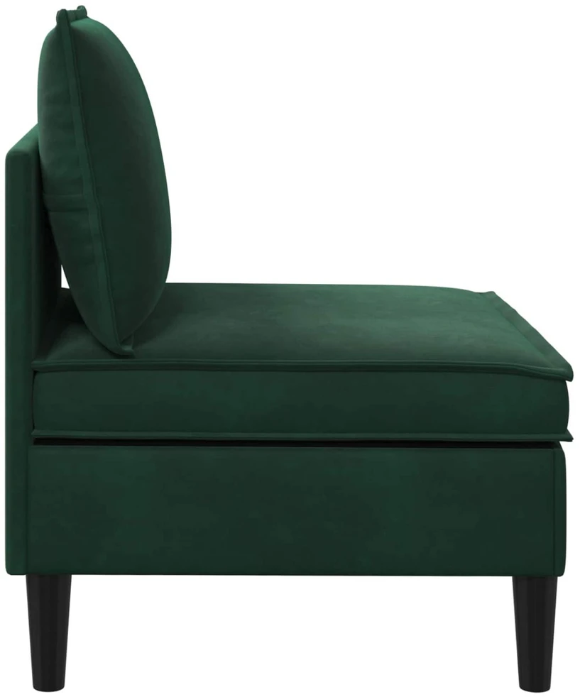 Vidurinė sofa su saugykla Tamsiai žalia Aksomas