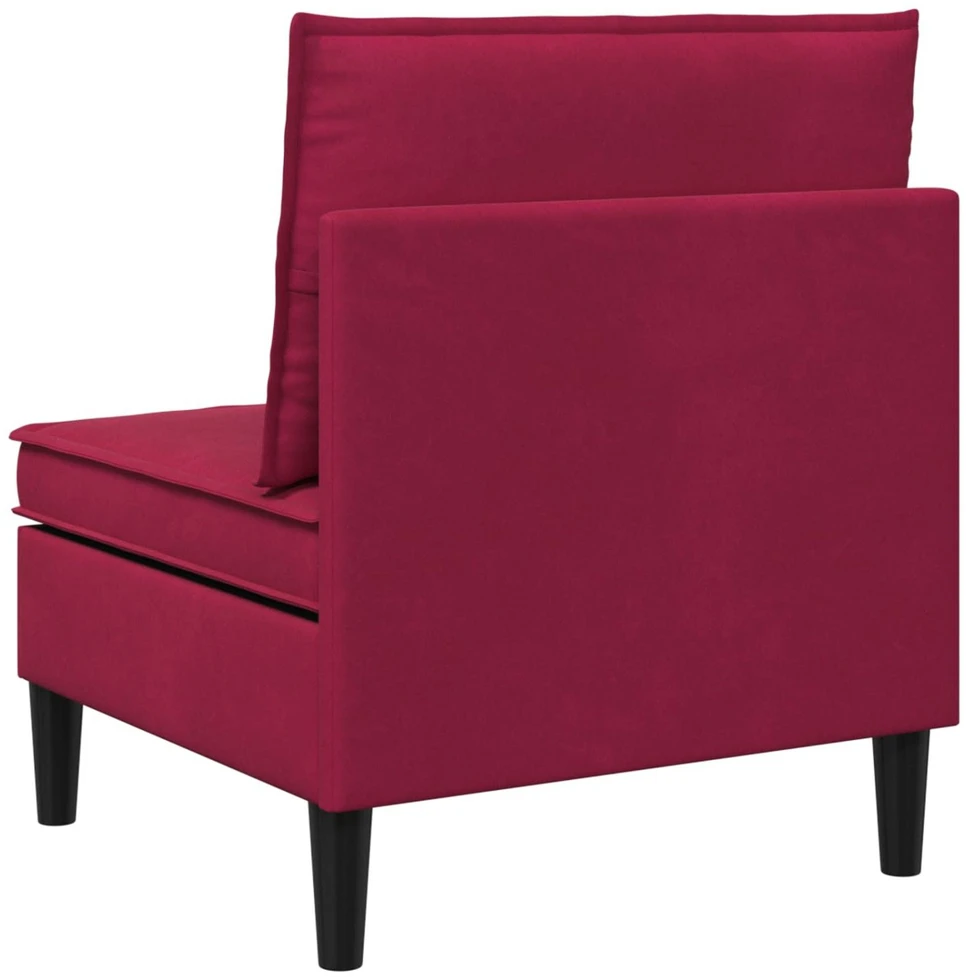 Vidurinė sofa su saugykla Vyno raudona Aksomas