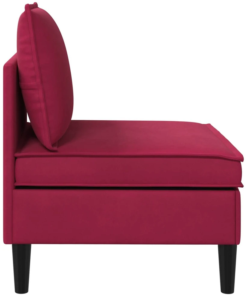Vidurinė sofa su saugykla Vyno raudona Aksomas