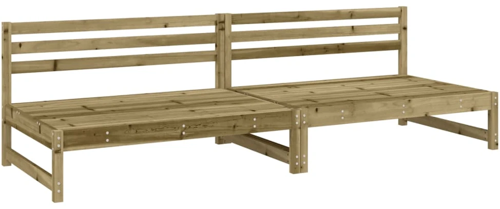 Vidurinės sodo sofos dalys, 2vnt., 120x80cm, impregnuota pušis
