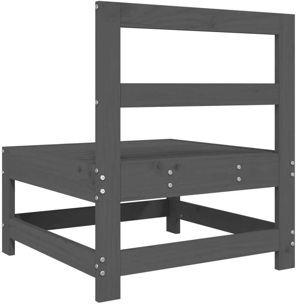 Vidurinės sodo sofos dalys, 2vnt., pilkos, pušies masyvas