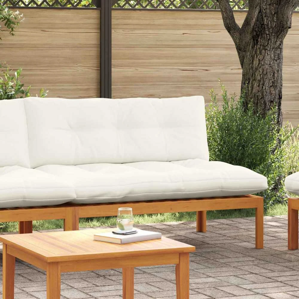 Sodo vidurinė sofa Natūralus ir grietinėlės baltas