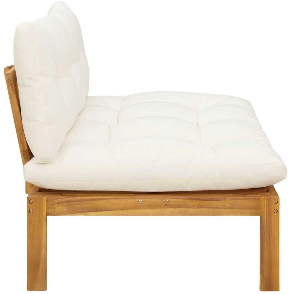 Sodo vidurinė sofa Natūralus ir grietinėlės baltas