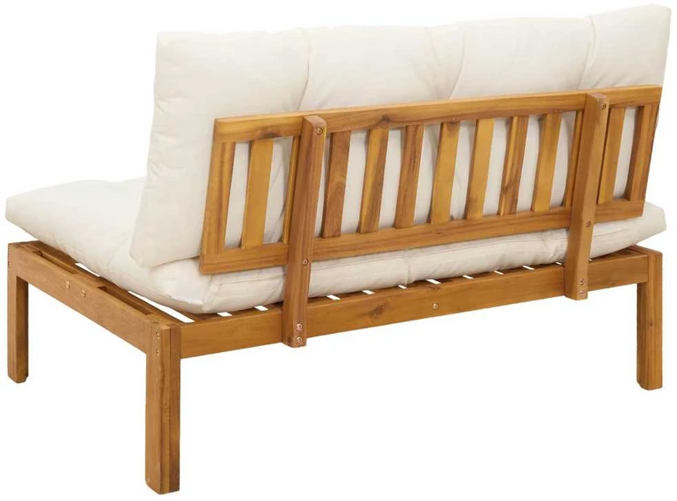 Sodo vidurinė sofa Natūralus ir grietinėlės baltas