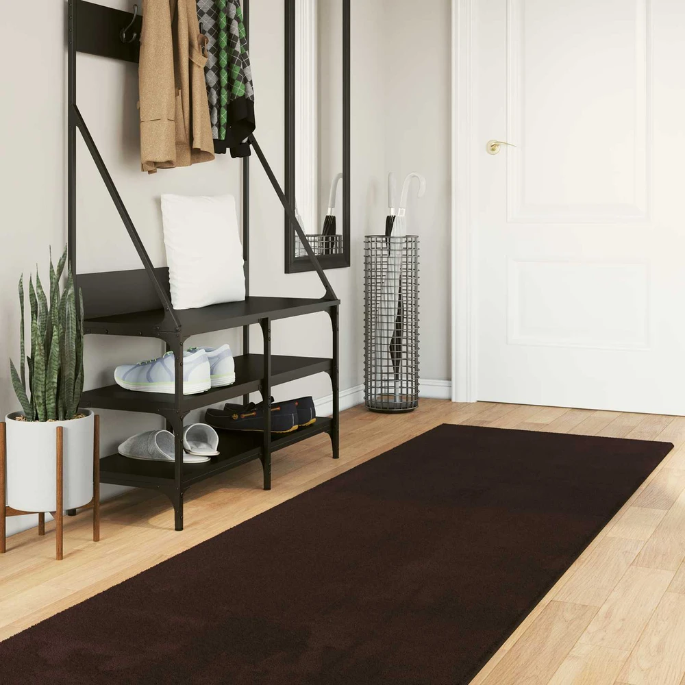 Kilimas HUARTE Ruda 80 x 1000 cm 100% poliesteris Plokščias