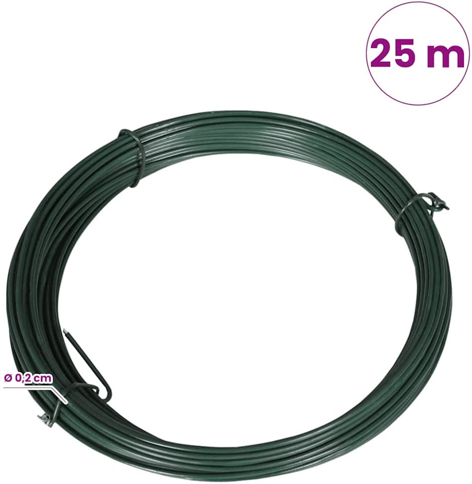Viela tvorai, lankstoma, 25m, 1,4/2mm, plienas, žalia
