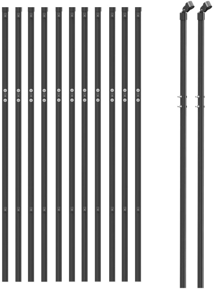 Vielinė tinklinė tvora, antracito, 0,8x25m, plienas