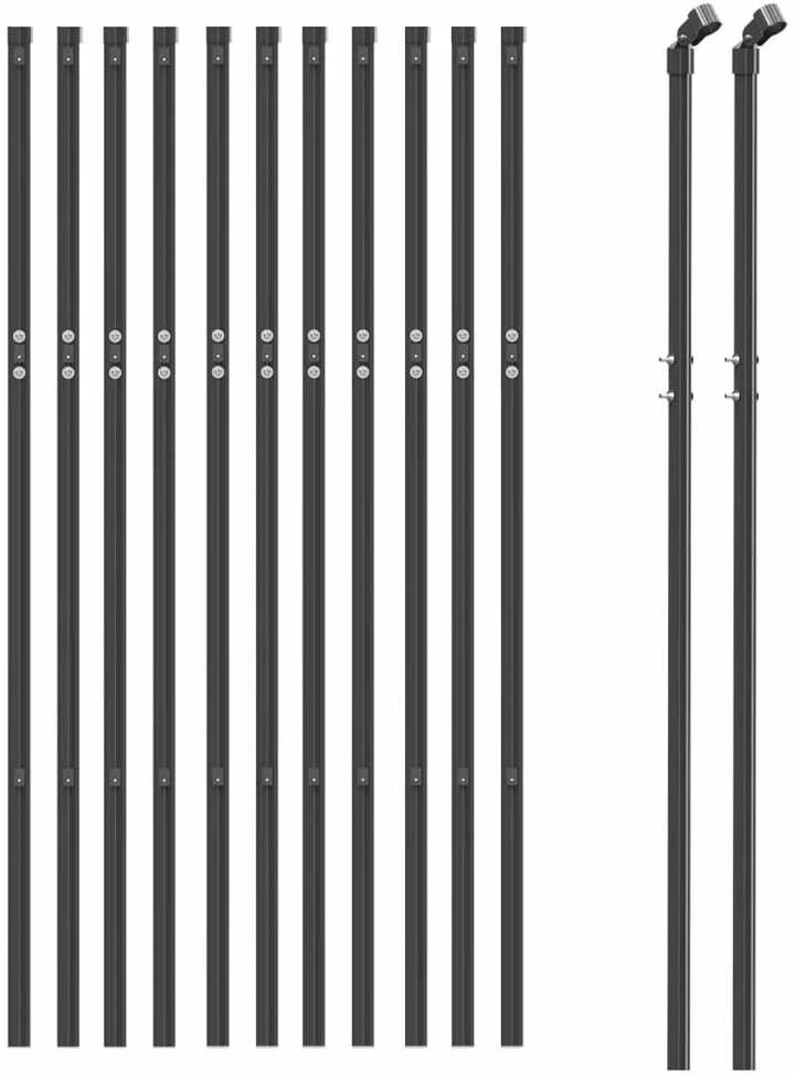 Vielinė tinklinė tvora, antracito, 0,8x25m, plienas