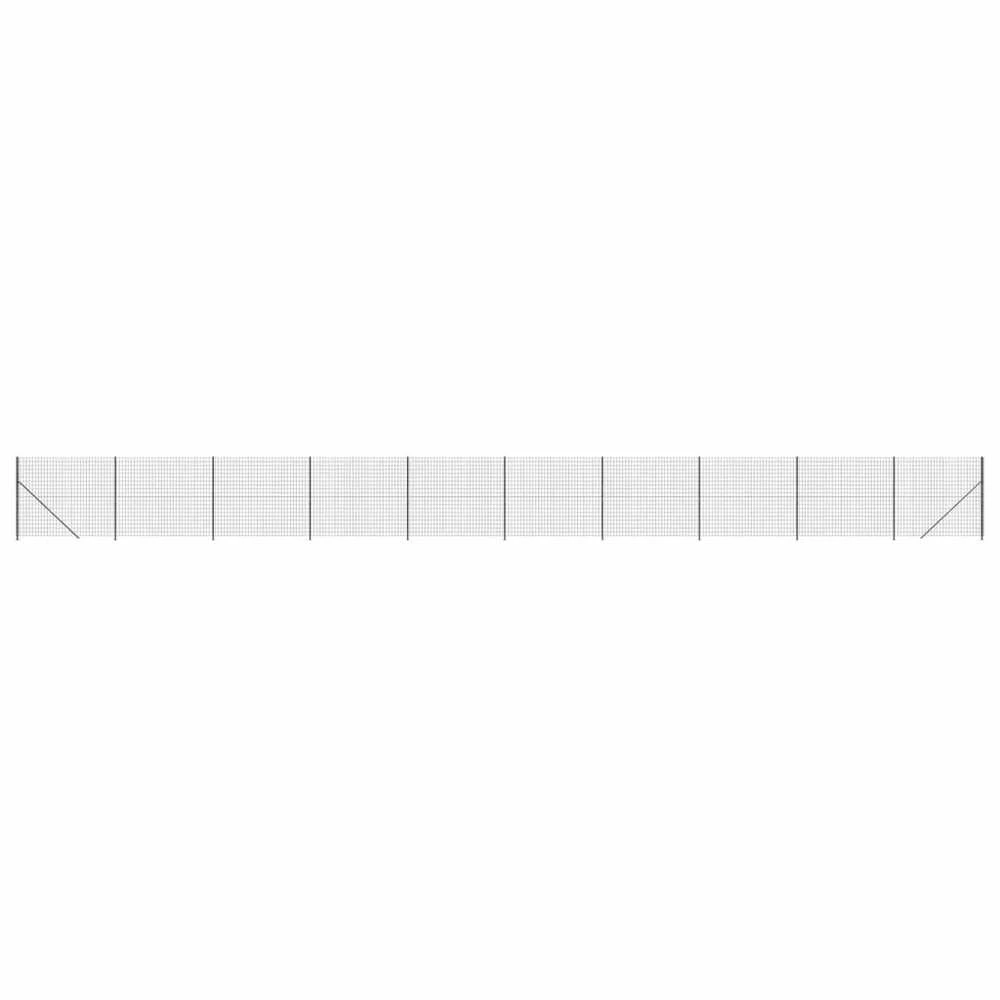 Vielinė tinklinė tvora su flanšais, antracito spalvos, 1,4x25 m