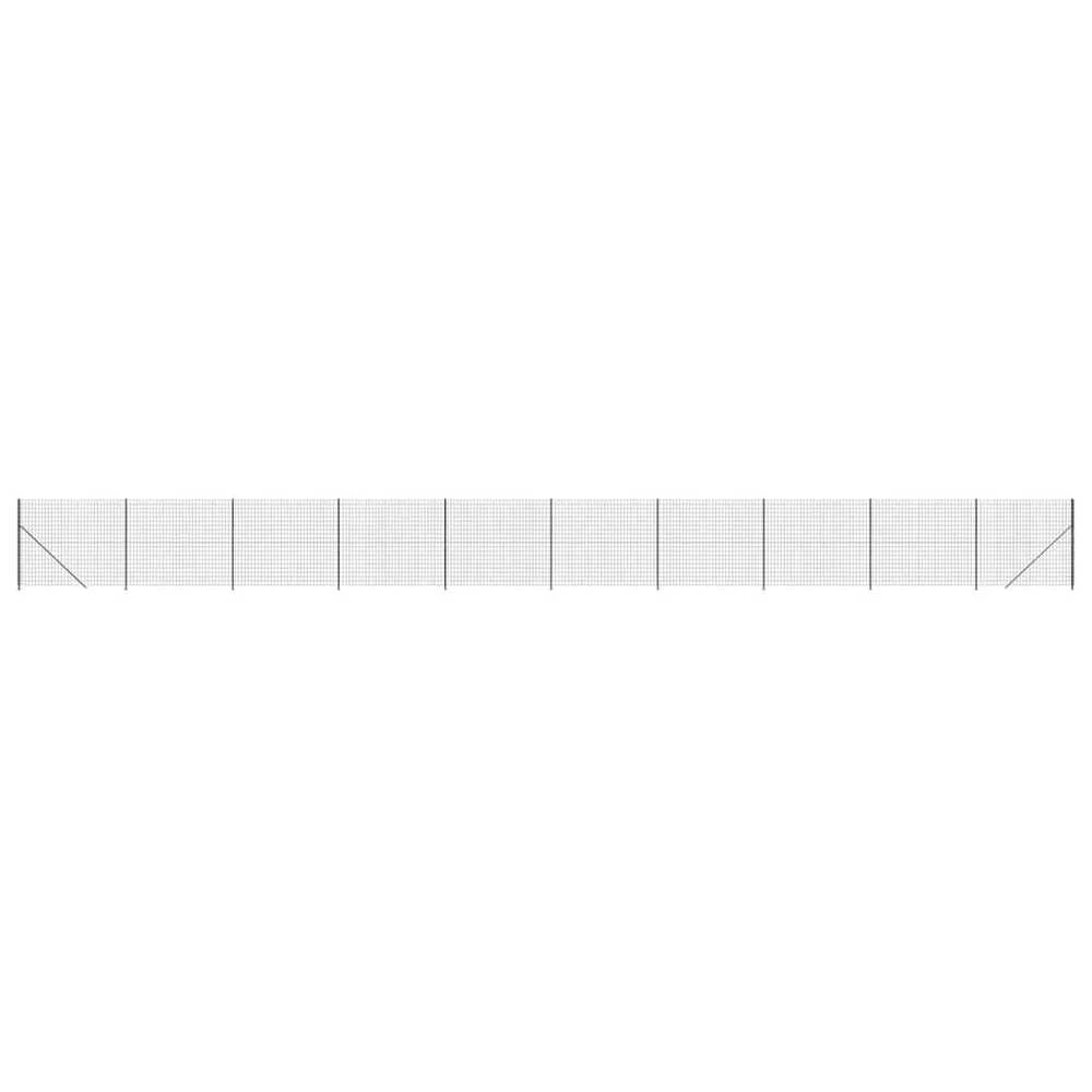 Vielinė tinklinė tvora su flanšais, antracito spalvos, 1,4x25 m
