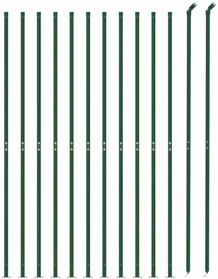 Vielinė tinklinė tvora su flanšais, žalios spalvos, 2,2x25m
