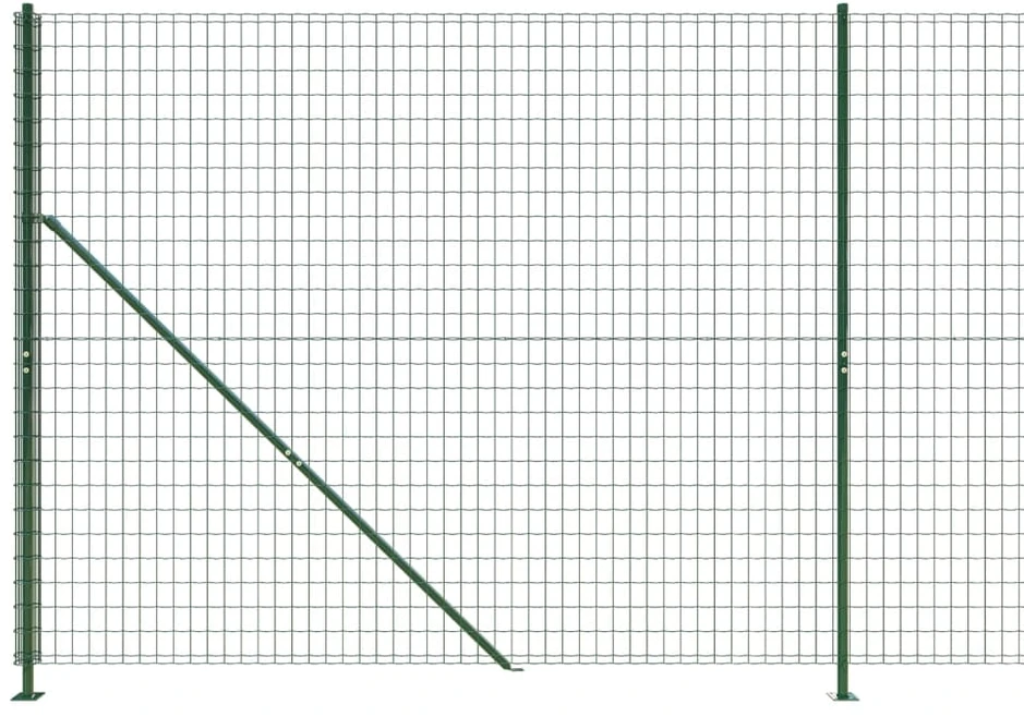 Vielinė tinklinė tvora su flanšais, žalios spalvos, 2x25m