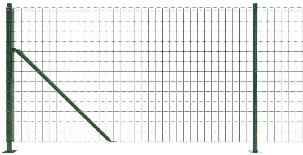 Vielinė tinklinė tvora su flanšais, žalios spalvos, 1x25 m