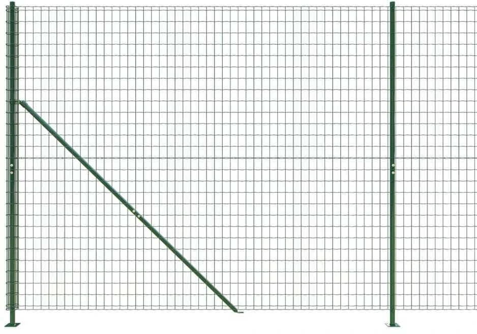 Vielinė tinklinė tvora su flanšais, žalios spalvos, 2x25m