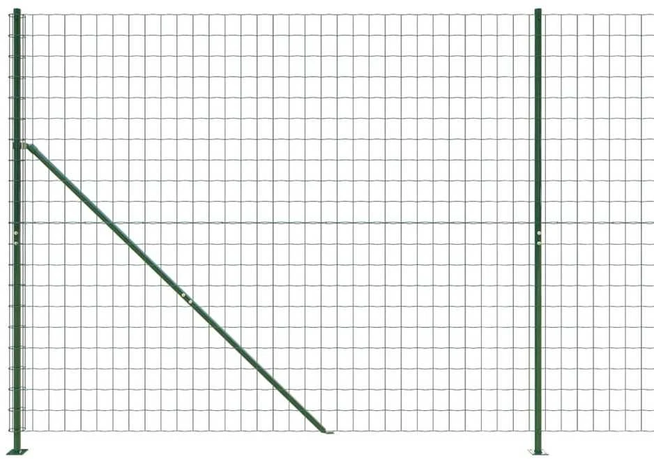 Vielinė tinklinė tvora su flanšais, žalios spalvos, 2,2x25m