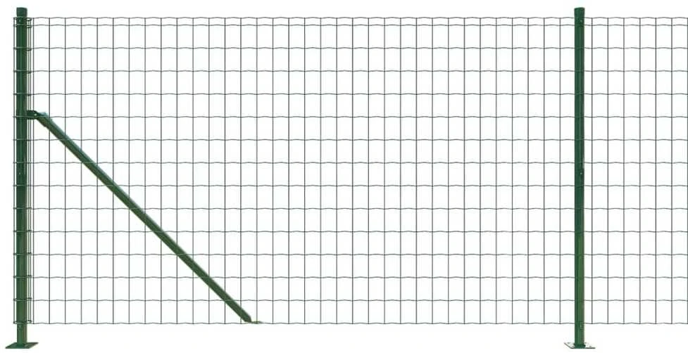 Vielinė tinklinė tvora su flanšais, žalios spalvos, 1x25 m