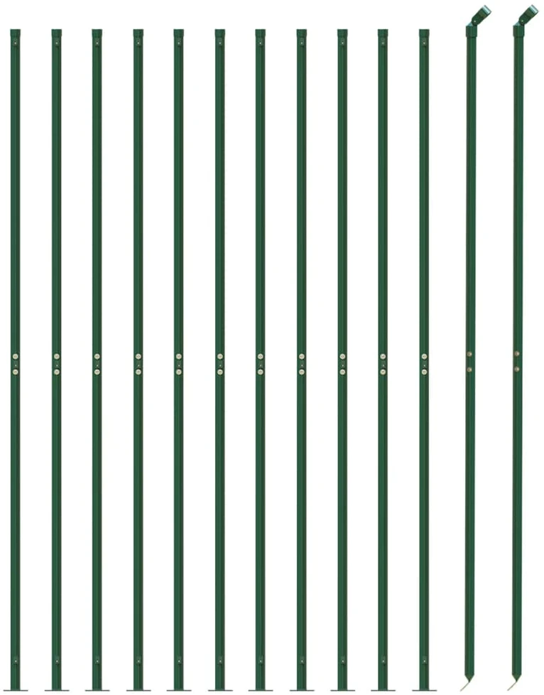 Vielinė tinklinė tvora su flanšais, žalios spalvos, 1,4x25 m
