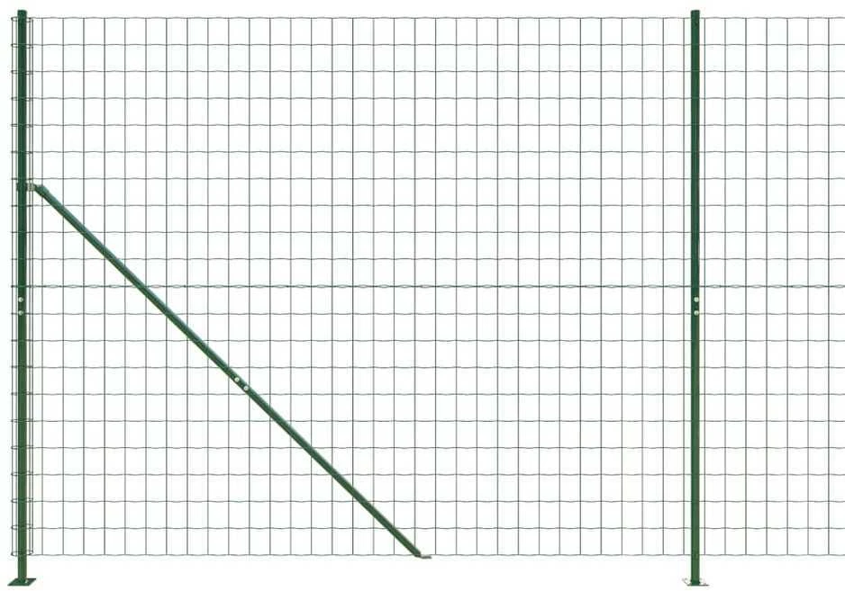 Vielinė tinklinė tvora su flanšais, žalios spalvos, 2x25m