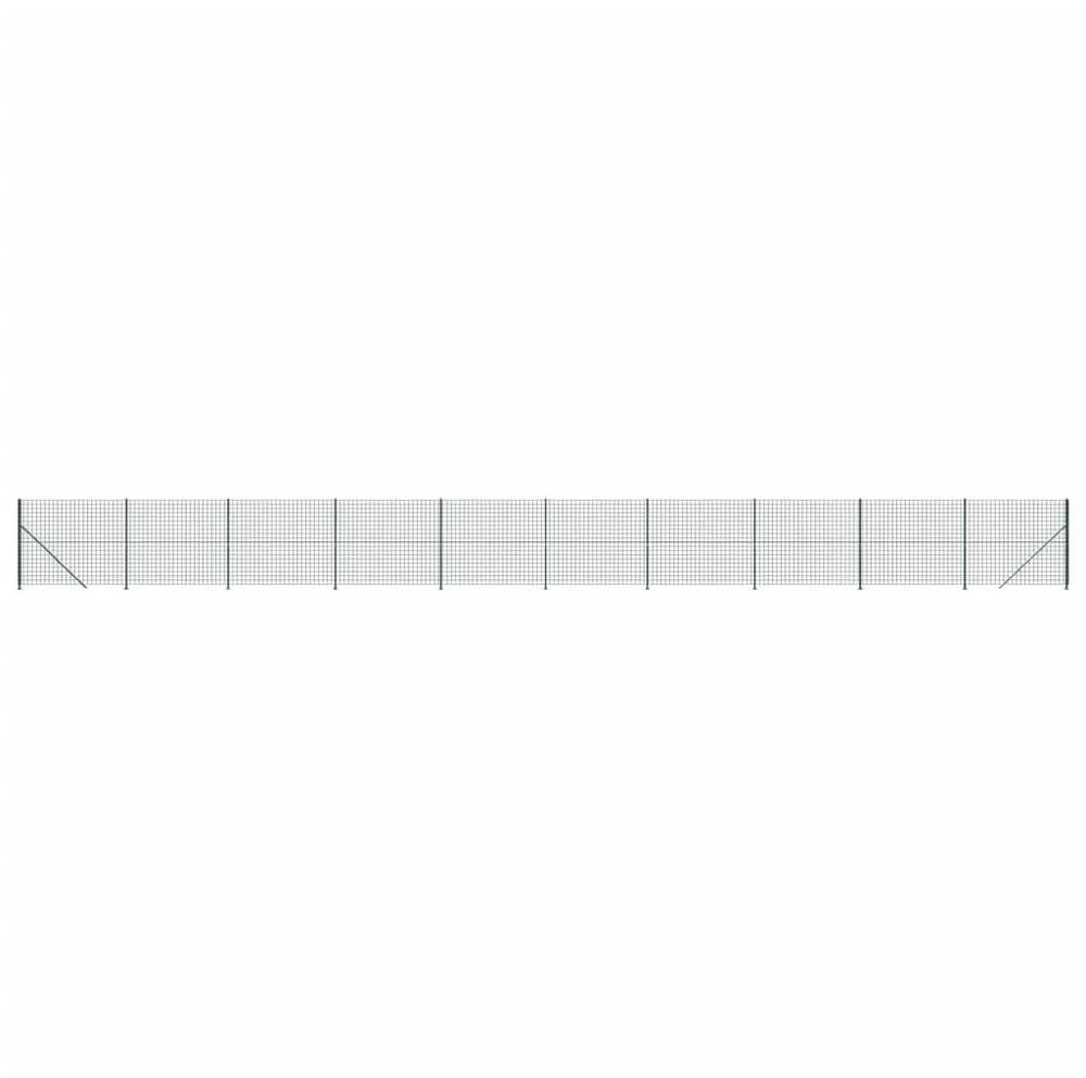 Vielinė tinklinė tvora su flanšais, žalios spalvos, 2x25m