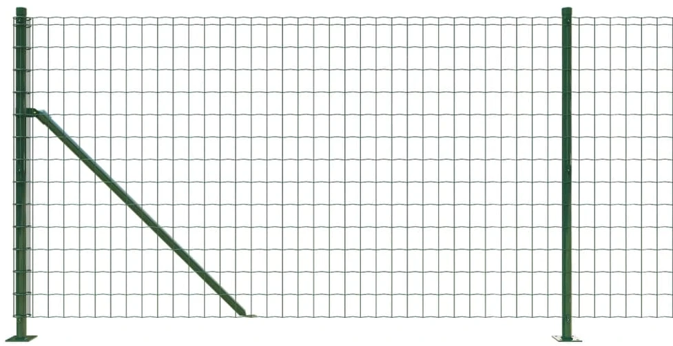 Vielinė tinklinė tvora su flanšais, žalios spalvos, 1,1x25m
