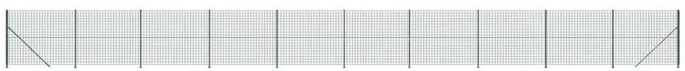 Vielinė tinklinė tvora su flanšais, žalios spalvos, 2,2x25m