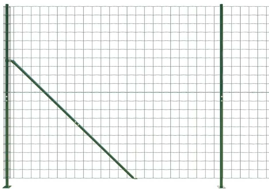 Vielinė tinklinė tvora su flanšais, žalios spalvos, 2,2x25m