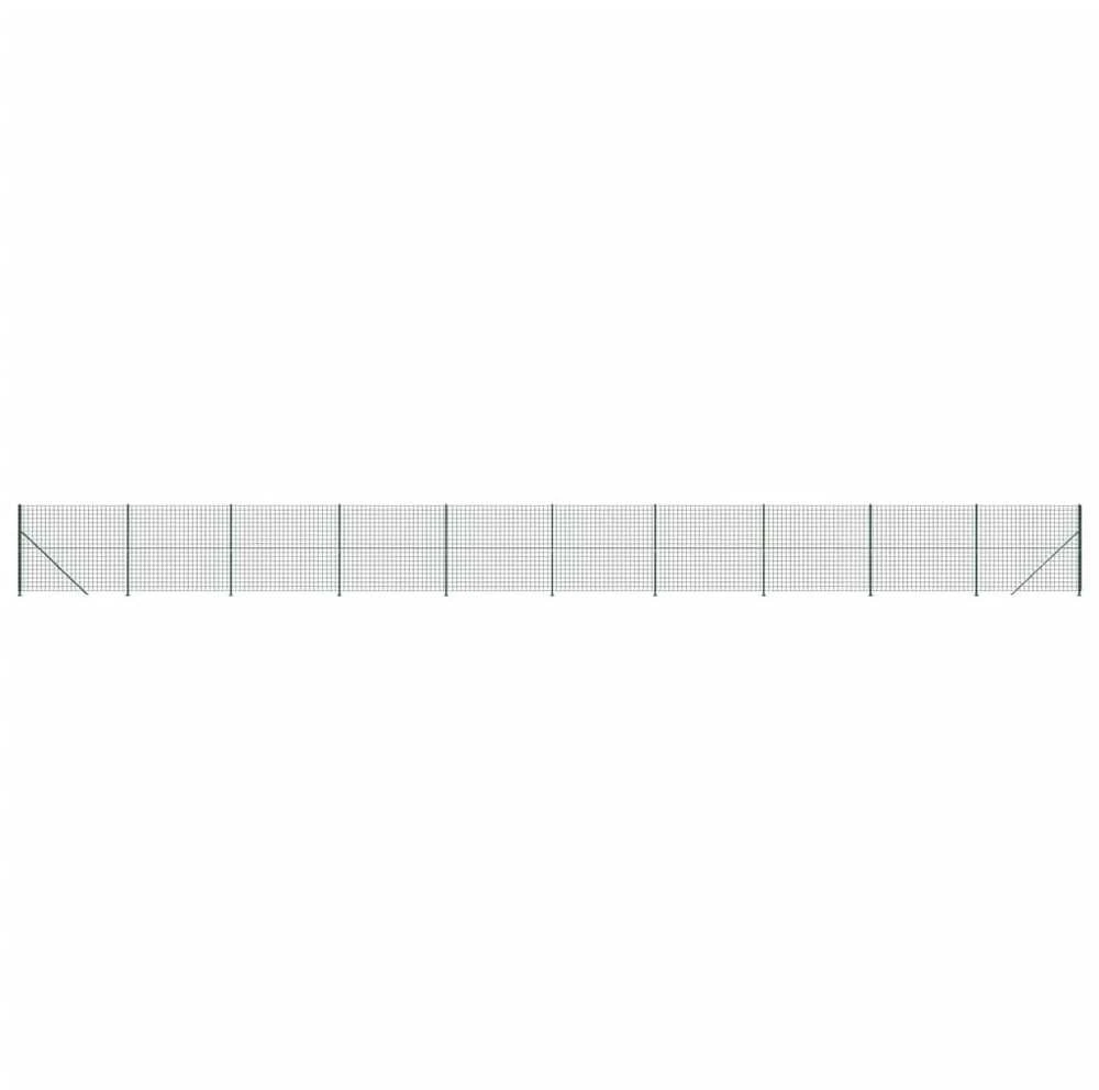 Vielinė tinklinė tvora su flanšais, žalios spalvos, 2x25m
