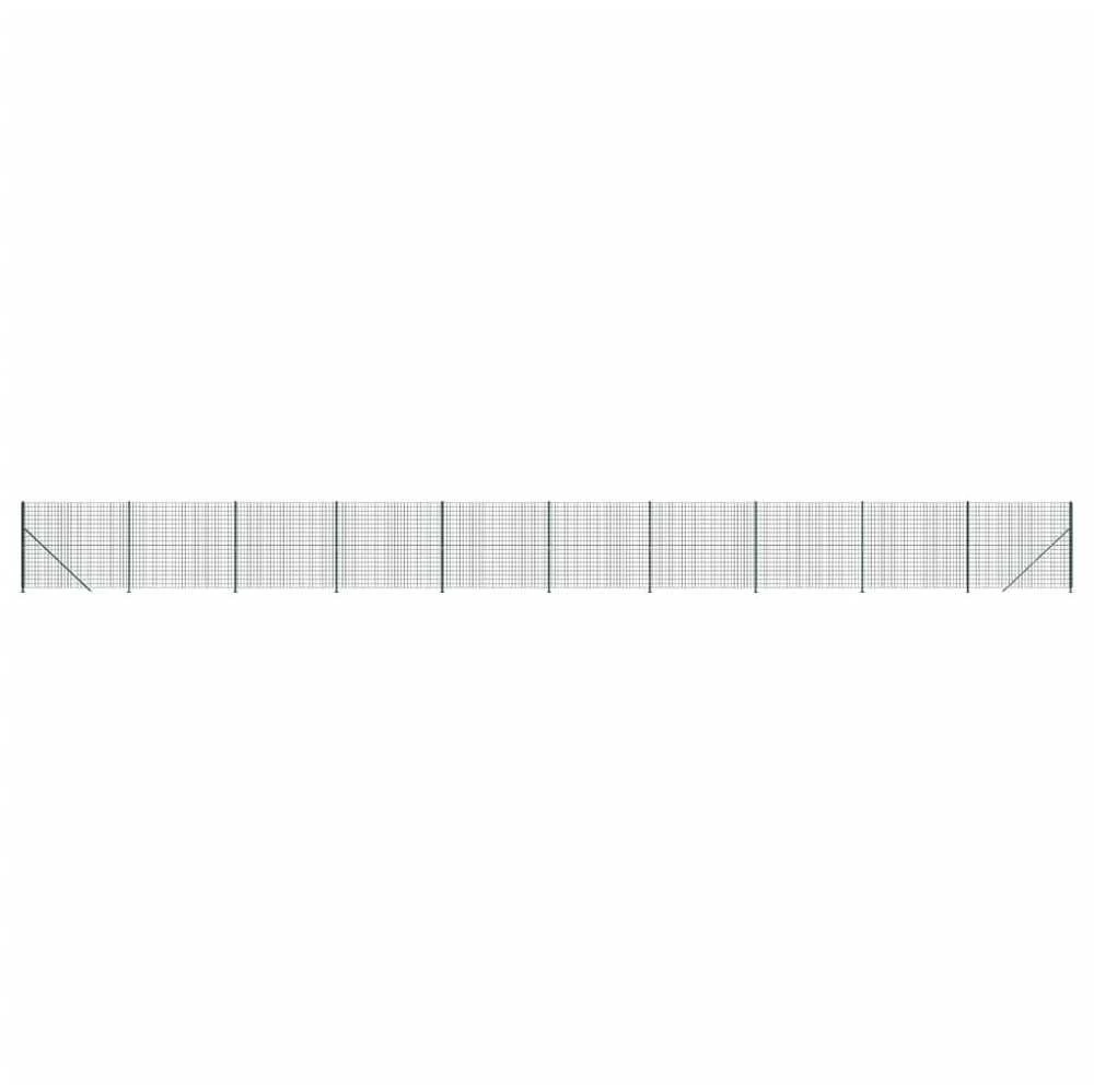 Vielinė tinklinė tvora su flanšais, žalios spalvos, 1,6x25 m