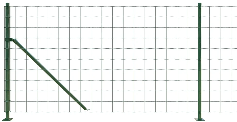 Vielinė tinklinė tvora su flanšais, žalios spalvos, 1x25 m
