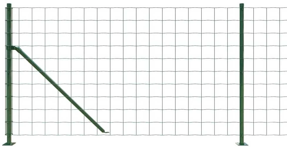Vielinė tinklinė tvora su flanšais, žalios spalvos, 1x25 m