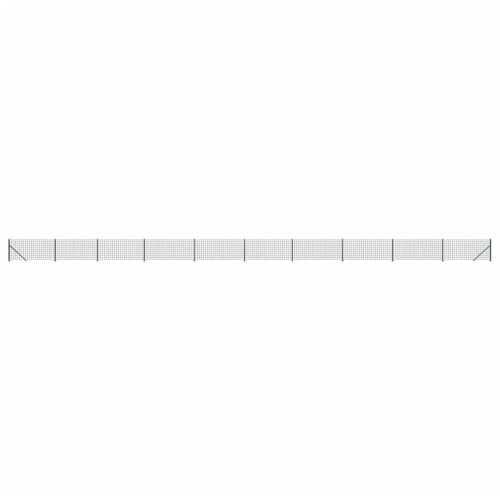 Vielinė tinklinė tvora su flanšais, žalios spalvos, 1,1x25m